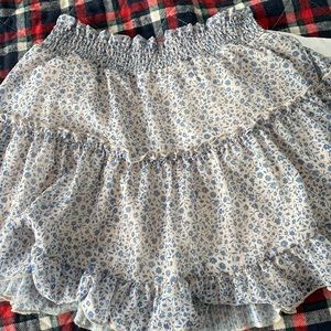 Blue and white floral skirt